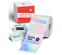 Phomemo Étiquettes - M110 M120 M200 M220 M221 Étiquettes thermiques, autocollantes pour prix, nom, adresse, logo, code-barres, 40 x 30 mm, 230 étiquettes/rouleau, argent holographique (1 rouleau)