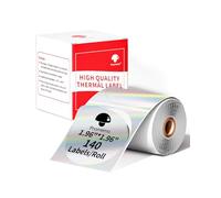 Phomemo Étiquettes Rondes Holographiques Argentées Thermiques Pour Imprimante D'étiquettes MM220 M250 M221 M120 M150 M108 M110 M421 Pour Design De Logo DIY, 50x50mm, 140 étiquettes/rouleau