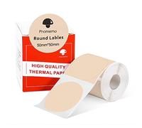 Phomemo Étiquettes rondes pour imprimante thermique M110, M120, M200, M220, M221 pour imprimer prix, nom, adresse, logo, code à barres, 50 x 50 mm, couleur kaki (1 rouleau)