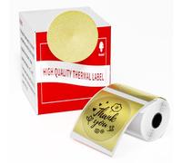 Phomemo Étiquettes rondes rondes M110 M108 M100 M120 M200 M220 M221 - Étiquettes thermiques pour prix, nom, adresse, logo, code-barres, 50 mm x 50 mm, or (140 étiquettes, 1 rouleau)