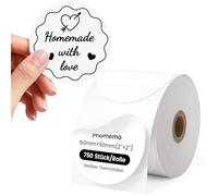 Phomemo Étiquettes Thermiques Rondes 2 Pouces (50mm), Rouleau de 750 sur Fond Blanc - Compatibles avec Imprimantes Phomemo, MUNBYN (Pour Noms, Prix, Étiquettes Cadeaux)
