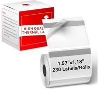 Phomemo Étiquettes transparentes autocollantes multifonctionnelles, 40 mm x 30 mm, 230 étiquettes/rouleau, compatibles avec les imprimantes d'étiquettes Phommeo M200 M110 M120 M220 M221