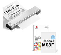 Phomemo Imprimante Portable A4 M08F Noir Argent avec 200 Feuilles de Papier Thermique A4, Imprimante Mobile Bluetooth sans Fil pour Voyages, Voiture, Bureau & Maison