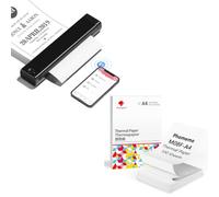 Phomemo Imprimante Portable A4 M08F Noir avec 100 Feuilles de Papier Thermique A4 Plié, Imprimante Mobile Bluetooth sans Fil pour Voyages, Voiture, Bureau et Maison