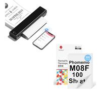 Phomemo Imprimante Portable A4 M08F Noir avec 100 Feuilles De Papier Thermique A4 Recto-Verso, Imprimante Mobile Bluetooth sans Fil pour Voyages, Voiture, Bureau & Maison, Impression sans Encre