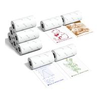 Phomemo Jeu de Papier Adhésif Coloré pour Mini Imprimantes Thermiques M02, M02Pro, M02S, M03, M04S, M04AS, P2S, Bleu/Vert/Rouge/Orange sur Blanc, 50 mm x 3,5 m, 10 Rouleaux