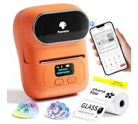 Phomemo Label Maker - Mini Imprimante d'étiquettes Bluetooth M110 Imprimante d'étiquettes Thermiques Imprimante Portable, Convient pour Les Vêtements, Les Supermarchés, la Vente au Détail, Orange