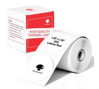 Phomemo Lot de 200 étiquettes rondes autocollantes multi-usages pour imprimante d'étiquettes Phomemo M110 M200 M120 M220 M220 M221 M108 M100 M150 M260 M250 Blanc 30 x 30 mm