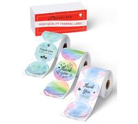 Phomemo Lot de 3 rouleaux d'étiquettes M110 M120 M200 M220 M221, étiquettes circulaires 50 mm x 50 mm, étiquettes thermiques à fleurs en dégradé de couleur pour design DIY, prix, nom, adresse, logo