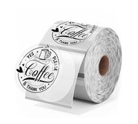 Phomemo Lot de 300 étiquettes/rouleau d'étiquettes rondes mates transparentes de 5 cm, compatibles avec MUNBYN, Phomemo, Polono, imprimante d'étiquettes de 10,2 cm, étiquettes thermiques autocollantes