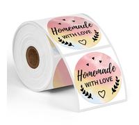 Phomemo Lot de 750 étiquettes rondes de 2" aux couleurs mélangées - Compatible avec MUNBYN, Phomemo, Polono, imprimante d'étiquettes - Sans BPA - Étiquettes thermiques autocollantes pour logo, code