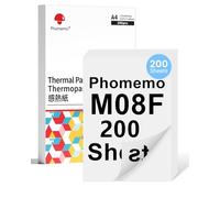 Phomemo M08F A4 Duplex Thermique Papier Compatible Avec Phomemo M08F M08D M832 M832D M833 M834 Q302 Imprimantes Mobile Portables and Other A4 Imprimantes Mobile, 200 Sheets