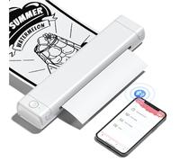 Phomemo M08F Imprimante Portable, Imprimante Thermique A4 sans Encre, Compatible avec Les Bluetooth avec Smartphone, USB avec Tablette/Mac, Blanc