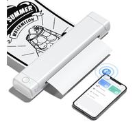 Phomemo M08F Imprimante Portable, Imprimante Thermique A4 sans Encre, Compatible avec Les Bluetooth avec Smartphone, USB avec Tablette/Mac, Blanc