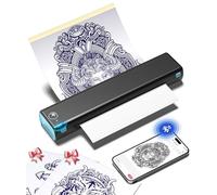 Phomemo M08F Thermocopieur Tatouage, Imprimante Stencil Tatouage avec 10 Feuilles de Papier, Unités de Développement Compatible avec Téléphone Tablette PC pour Artistes et Débutants, Noir Bleu