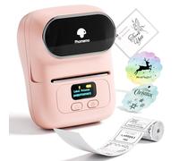 Phomemo M110 Bluetooth Imprimante d'étiquettes imprimante Etiquette Portable Thermique,Taille d'impression 20mm-50mm, Utilisé au Bureau,Code à Barres,câble,Magasin,Compatible avec Android et iOS.Rose
