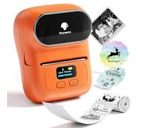 Phomemo M110 Bluetooth Imprimante d'étiquettes imprimante etiquette portable thermique,Taille d'impression 20mm-50mm, compatible avec Android & ios,Utilisé au bureau,code à barres,câble,magasin.Orange