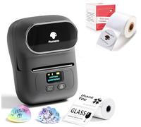 Phomemo M110 Étiqueteuse avec 2 Rouleau d'étiquette, imprimante Etiquette autocollante Bluetooth Thermique Portable, Utilisé au Bureau,Code à Barres,Petite Entreprise,Magasin
