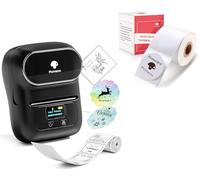 Phomemo M110 Étiqueteuse avec 2 Rouleau d'étiquette, imprimante Etiquette autocollante Bluetooth Thermique Portable, Utilisé au Bureau,Code à Barres,Petite Entreprise,Magasin