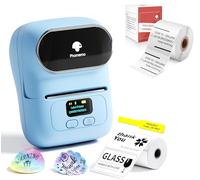 Phomemo M110 Étiqueteuse avec 2 Rouleau d'étiquette, imprimante Etiquette autocollante Bluetooth Thermique Portable, Utilisé au Bureau,Code à Barres,Petite Entreprise,Magasin