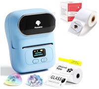 Phomemo M110 Étiqueteuse avec 2 Rouleau d'étiquette, imprimante Etiquette autocollante Bluetooth Thermique Portable, Utilisé au Bureau,Code à Barres,Petite Entreprise,Magasin