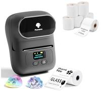 Phomemo M110 Étiqueteuse avec 7 Rouleau d'étiquette, imprimante Etiquette autocollante Bluetooth Thermique Portable, Utilisé au Bureau,Code à Barres,Petite Entreprise,Magasin