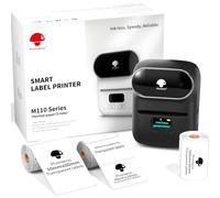 Phomemo M110 Étiqueteuse Bluetooth, étiqueteuse Bluetooth Portable,imprimante d'étiquettes Thermique avec 3 Rouleaux d'étiquettes,pour Magasin de détail,Bureau,Commerce-Noir