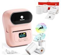 Phomemo M110 Étiqueteuse Coffret Cadeau avec 4 Rouleau d'étiquette, imprimante Etiquette autocollante Bluetooth Thermique Portable, Utilisé au Bureau,Code à Barres,Petite Entreprise,Magasin