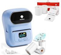 Phomemo M110 Étiqueteuse Coffret Cadeau avec 4 Rouleau d'étiquette, imprimante Etiquette autocollante Bluetooth Thermique Portable, Utilisé au Bureau,Code à Barres,Petite Entreprise,Magasin