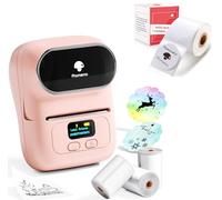 Phomemo M110 Étiqueteuse Coffret Cadeau avec 4 Rouleau d'étiquette, imprimante Etiquette autocollante Bluetooth Thermique Portable, Utilisé au Bureau,Code à Barres,Petite Entreprise,Magasin