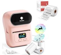 Phomemo M110 Étiqueteuse Coffret Cadeau avec 4 Rouleau d'étiquette, imprimante Etiquette autocollante Bluetooth Thermique Portable, Utilisé au Bureau,Code à Barres,Petite Entreprise,Magasin