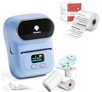 Phomemo M110 Étiqueteuse Coffret Cadeau avec 4 Rouleau d'étiquette, imprimante Etiquette autocollante Bluetooth Thermique Portable, Utilisé au Bureau,Code à Barres,Petite Entreprise,Magasin