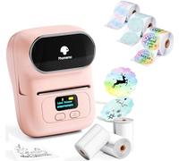 Phomemo M110 Étiqueteuse Coffret Cadeau avec 6 Rouleau d'étiquette, imprimante Etiquette autocollante Bluetooth Thermique Portable, Utilisé au Bureau,Code à Barres,Petite Entreprise,Magasin