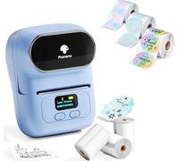 Phomemo M110 Étiqueteuse Coffret Cadeau avec 6 Rouleau d'étiquette, imprimante Etiquette autocollante Bluetooth Thermique Portable, Utilisé au Bureau,Code à Barres,Petite Entreprise,Magasin