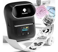 Phomemo M110 Étiqueteuse Portable, imprimante Etiquette autocollante Bluetooth Thermique,Utilisé au Bureau,Code à Barres,Petite Entreprise,Magasin,Compatible avec Android et iOS - Noir