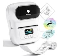 Phomemo M110 Imprimante d'étiquettes Bluetooth Portable Etiqueteuse Thermique, Convient pour Bureau, Transport, câble, Boutique, Code à Barres,avec 1 étiquette40 × 30 mm,Blanc