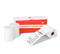 Phomemo M110 Lot de 3 rouleaux d'étiquettes thermiques autocollantes pour imprimante thermique Phomemo M110, code barres, adresse, vêtements, etc. 50 x 80 mm