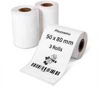 Phomemo 3 rouleaux d'étiquettes M110 étiquettes thermiques autocollantes compatibles avec Phomemo M110 M120 M220 M221 M108 M102 M100 M150 M250 M260,1.96"x3.15"(50x80mm),100 étiquettes/rouleau