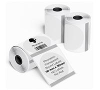Phomemo M110/M220/M221/M200/M120 Transparentes étiquettes autoadhésives rondes 1,97" * 1,97" (50x50mm), pour Imprimante phomemo M110/M221/M200/M120/M220, 140 étiquettes par rouleau(3 rouleaux)
