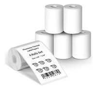 Phomemo M220 de Papier Pour Imprimante D'étiquettes, Compatible avec l'imprimante D'étiquettes Phomemo M220 M250 M221 M120 M150 M108 M110 M421, 50x80mm, 100 étiquettes/rouleau, 6 Rouleaux