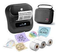 Phomemo M220 Imprimante D'étiquettes Thermiques, Bluetooth étiquettes D'adresses pour Code à Barres,Maison et Bureau, étiquetage Scolaire, pour Android et iOS,3 étiquettes et 1 Storage Box