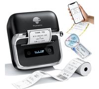Phomemo M250 Imprimante D'étiquettes, Imprimante Thermique Etiquettes Bluetooth pour Adresses, Code-Barres, Petites Entreprises, Compatible avec Smartphone & PC, avec 1 Rouleaux D'étiquettes Noir