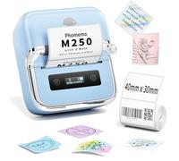 Phomemo M250 Imprimante D'étiquettes, Imprimante Thermique Etiquettes Bluetooth pour Adresses, Code-Barres, Petites Entreprises, Compatible avec Smartphone & PC, avec 1 Rouleaux D'étiquettes