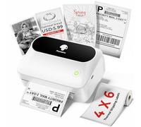 Phomemo M421 Imprimante Etiquette, 4x6 Imprimante Thermique Etiquette Bluetooth pour Adresses, Code-Barres, Petites Entreprises, Imprimante Etiquette Expedition avec 1 4x6 Rouleaux D'étiquettes