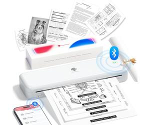 Phomemo M834 Imprimante Thermique A4, Imprimante Portable sans Encre, Connexion Smartphone Via Bluetooth, Supporte Le Papier Thermique A4 (210x297mm), 80mm, Mini Scanner Imprimantes, 300DPI