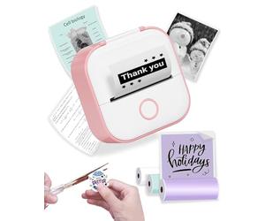 Phomemo Mini Imprimante Portable, T02 Bluetooth Imprimantes Thermique pour iOS & Android,Primty Imprimante sans Encre pour Photos, Journal, Notes, DIY