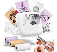 Phomemo Mini Imprimante Thermique - M02X Imprimante Portable Autocollant de Poche Compatible avec Smartphone et Tablette, pour Notes d'étude, Création DIY, Photos, Étiquettes-Blanc