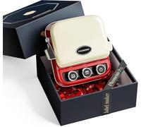 Phomemo P15 Étiqueteuse à Ruban Rétro, Imprimante d'Étiquettes Thermique Portable avec Impression de la Date en Un Clic, Idéale pour Cadeaux, Décorations, avec Boîte Cadeau et 1 Rouleau - Rouge