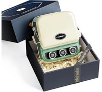 Phomemo P15 Étiqueteuse à Ruban Rétro, Imprimante d'Étiquettes Thermique Portable avec Impression de la Date en Un Clic, Idéale pour Cadeaux, Décorations, avec Boîte Cadeau et 1 Rouleau - Vert