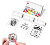 Phomemo Papier Blanc pour M02, M02PRO, T02, M02S, M02X, M02L, M03, M03AS, M04S, M04AS Mini Imprimante Portable, Durée de Conservation 20 Ans, 53 mm x 3,5 m, 3 Rouleaux